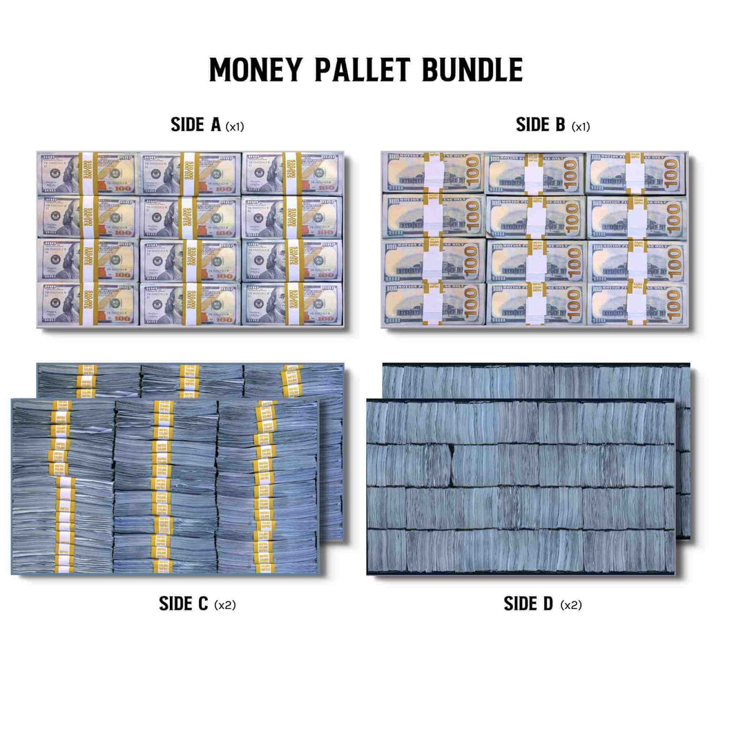 Prop Money Wallpaper Bundle On Large Sheet for DIY Money Pallet - Prop Movie Money