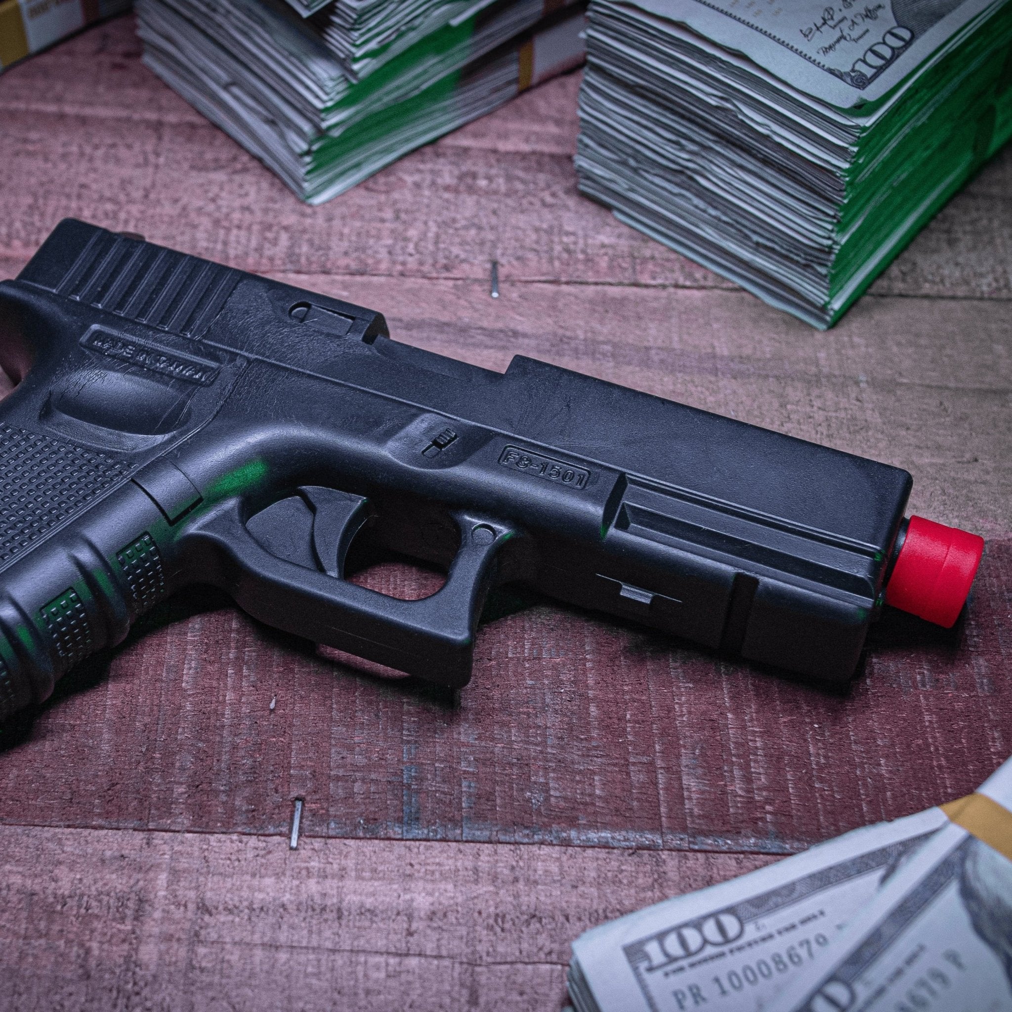 9" Glock Prop Gun - Prop Movie Money