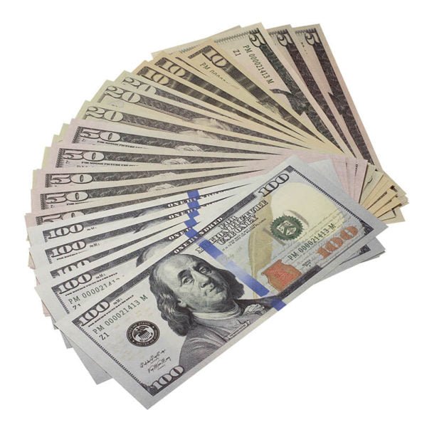 $925 New Style Mixed (25) Bill Pack - Prop Movie Money