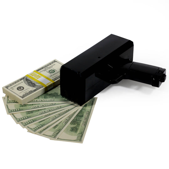 2000 Series $100 Full Print Stack with Money Gun - Prop Movie Money