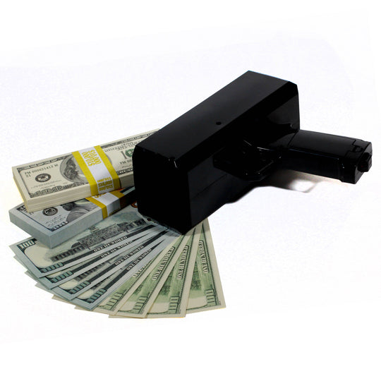 Mixed Series $20,000 Full Print Stacks with Money Gun - Prop Movie Money