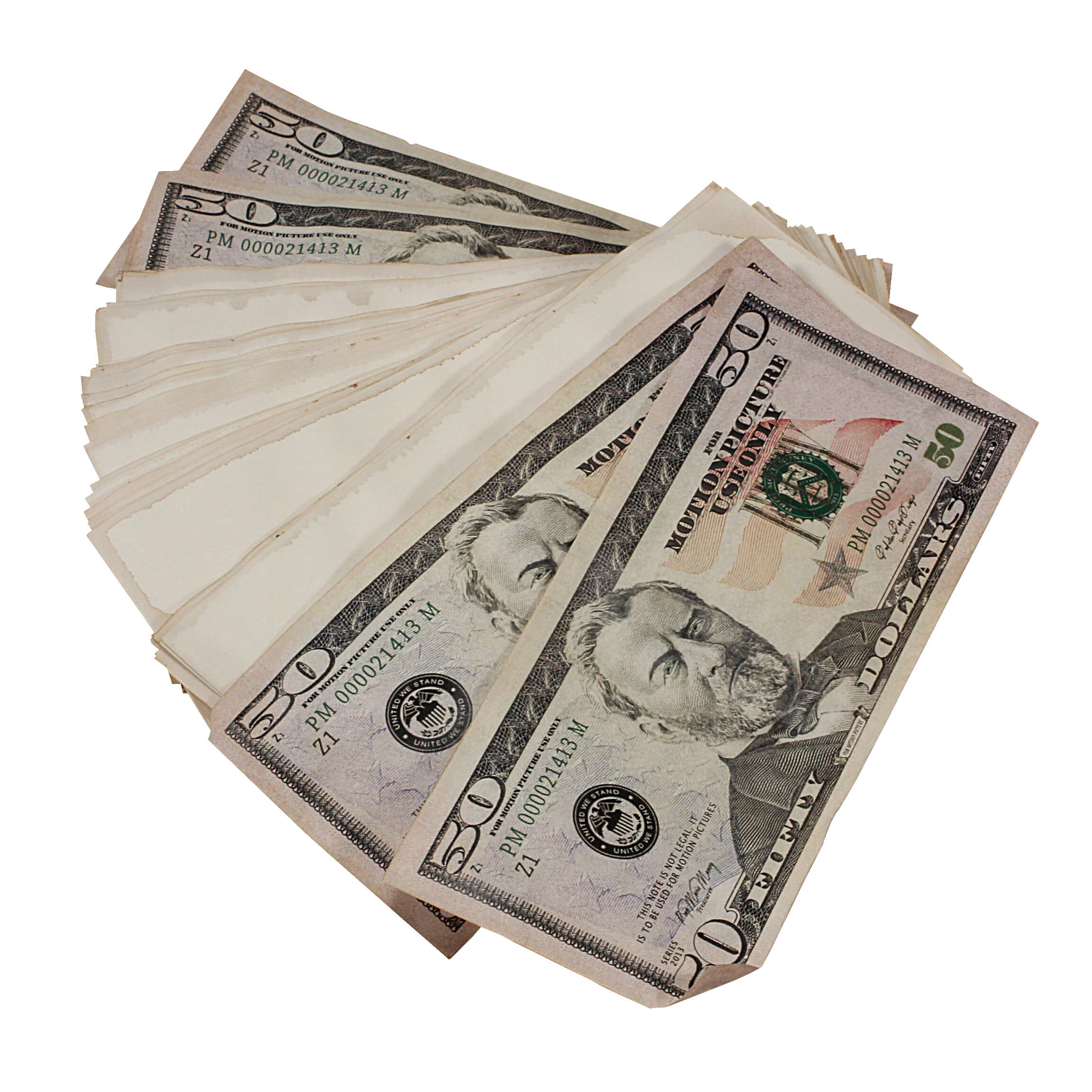 New Series Mix $18,500 Aged Blank Filler Fat Fold Bundle - Prop Movie Money