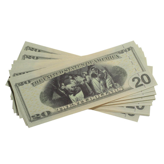 Harriet Tubman $20s x 25 Full Print Commemorative Bills - Prop Movie Money