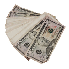 Load image into Gallery viewer, New Series Mix $15,000 Aged Blank Filler Fat Fold Bundle - Prop Movie Money