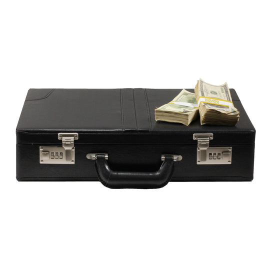 Series 2000 $500,000 Aged Full Print Briefcase - Prop Movie Money