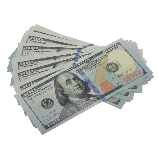 New Style $50,000 Full Print Prop Money Package - Prop Movie Money