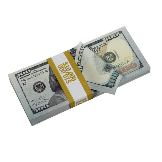 New Series $750,000 Full Print Stacks with Silver Aluminum Case - Prop Movie Money