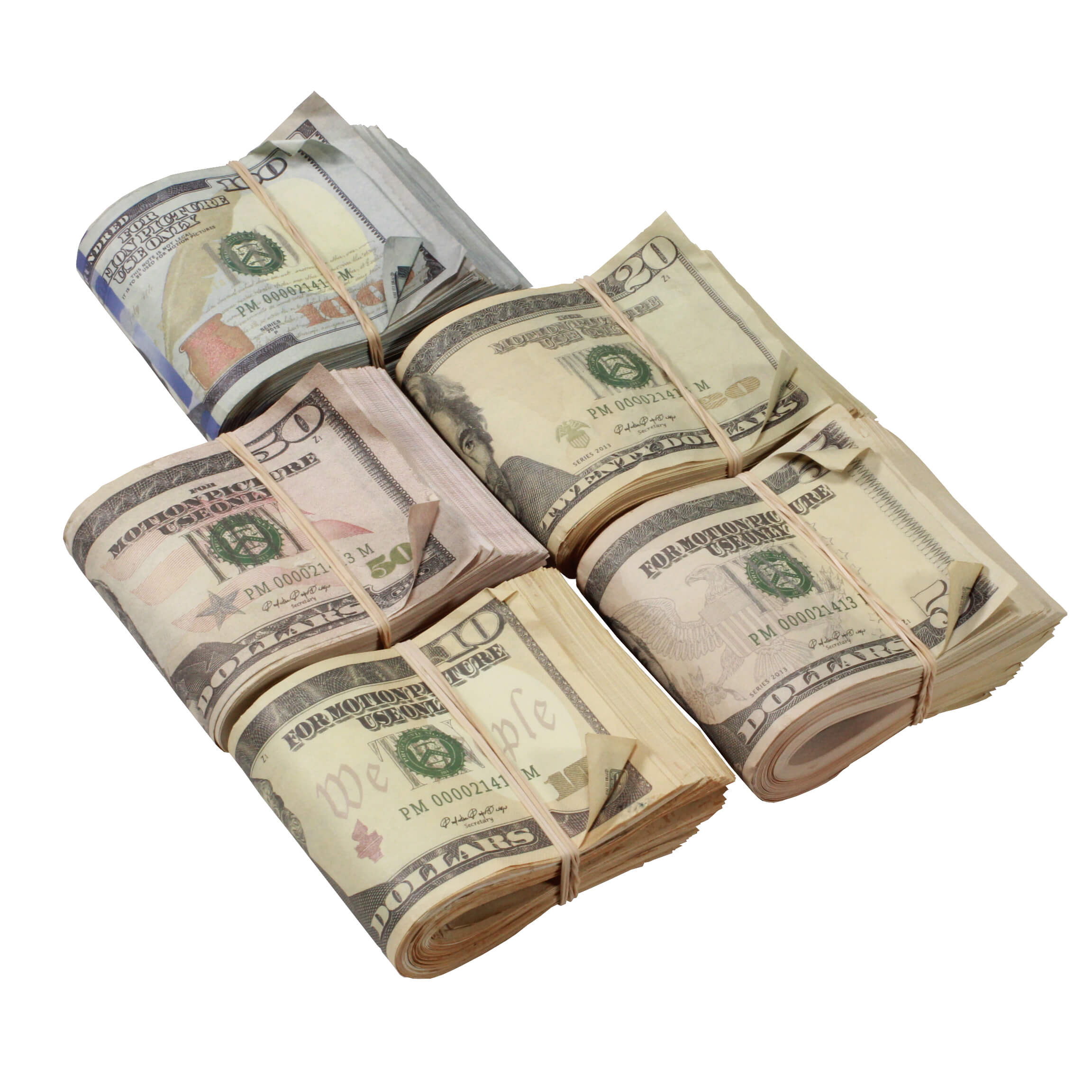 New Series Mix $18,500 Aged Blank Filler Fat Fold Bundle - Prop Movie Money