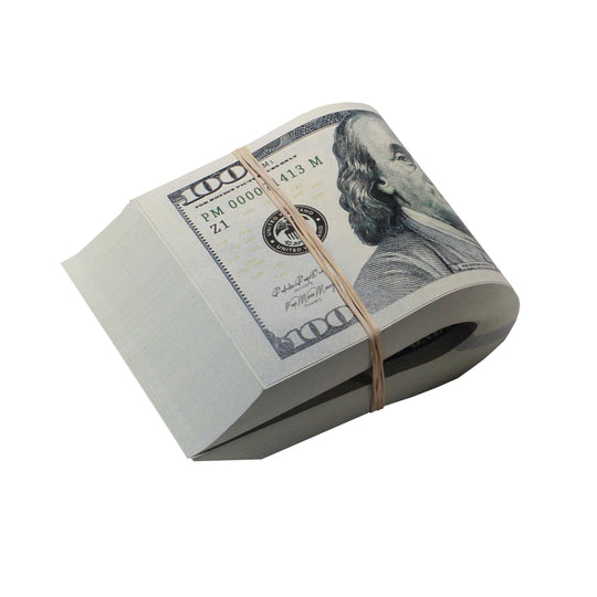 New Series $10,000 Blank Filler Fat Fold - Prop Movie Money
