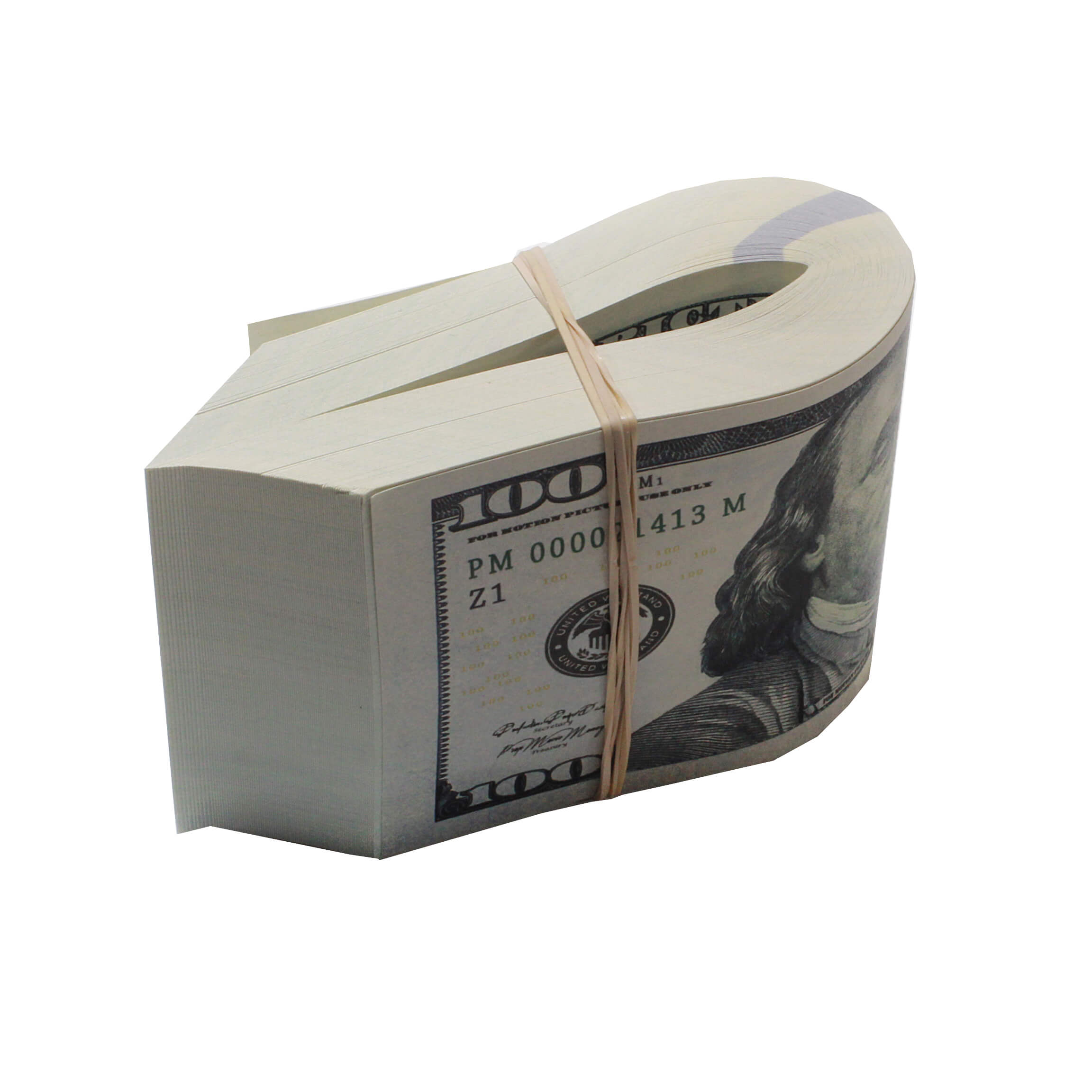 New Series $100,000 Full Print Fold Bundle - Prop Movie Money