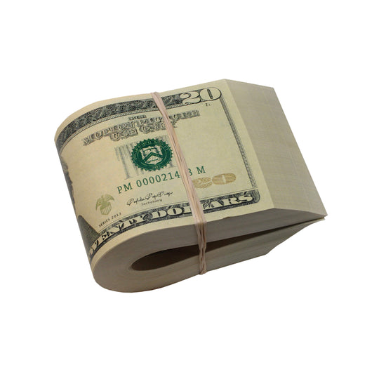 New Series $20,000 Blank Filler Fat Fold Bundle - Prop Movie Money