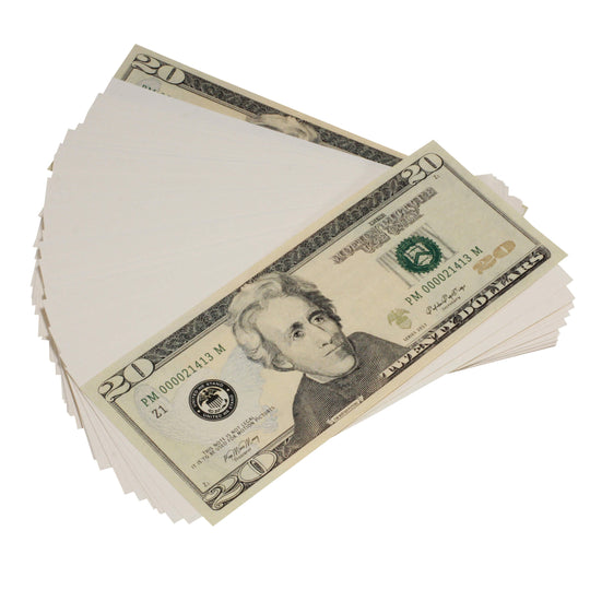 New Series $10,000 Blank Filler Fat Fold Bundle - Prop Movie Money