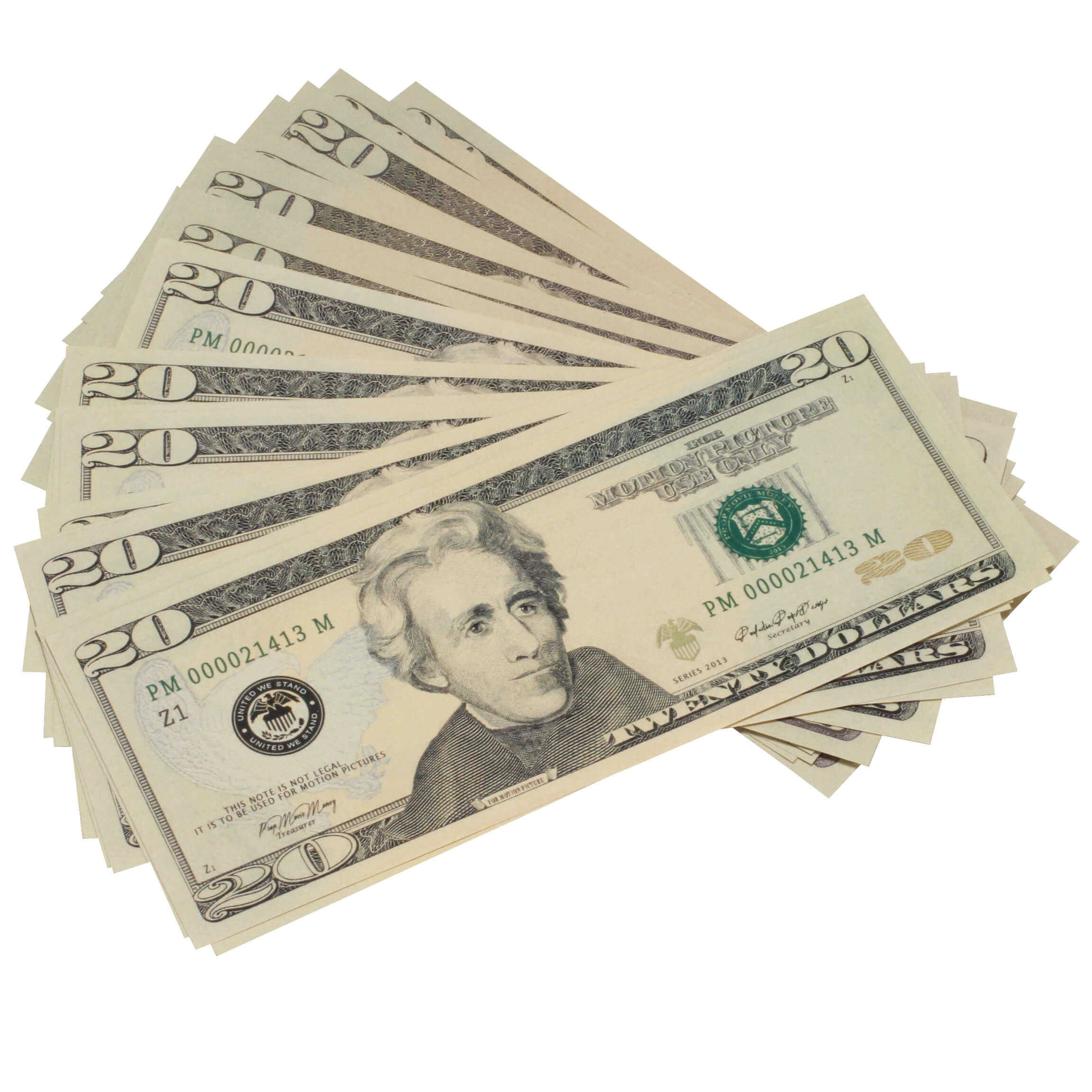New Series $20,000 Full Print Fold Bundle - Prop Movie Money