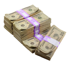 Load image into Gallery viewer, New Series $20&#39;s Aged $20,000 Full Print Prop Money Bundle - Prop Movie Money