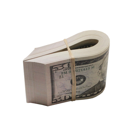 New Series $5,000 Blank Filler Fat Fold - Prop Movie Money