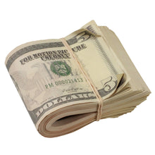 Load image into Gallery viewer, New Series $5 Aged $500 Blank Filler Fat Fold - Prop Movie Money