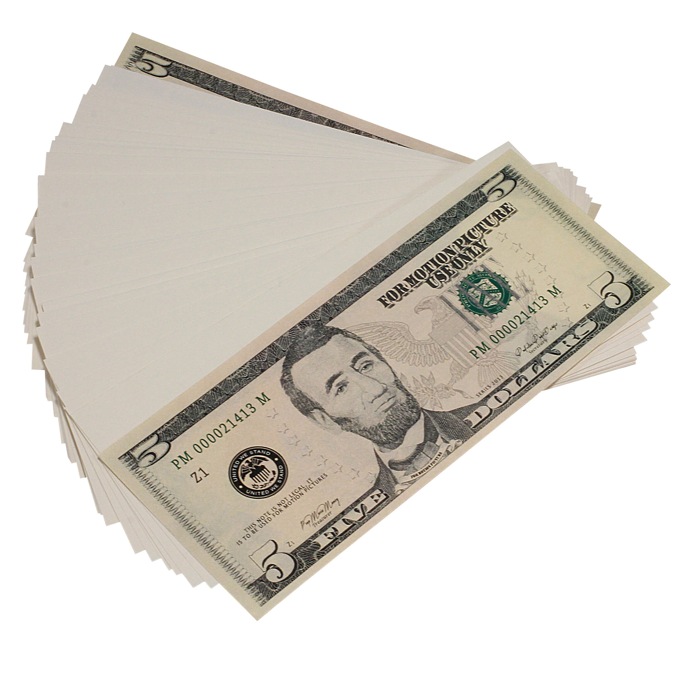 New Series Mix $18,500 Blank Filler Fat Fold Bundle - Prop Movie Money