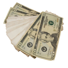 Load image into Gallery viewer, New Series Mix $18,500 Aged Blank Filler Fat Fold Bundle - Prop Movie Money