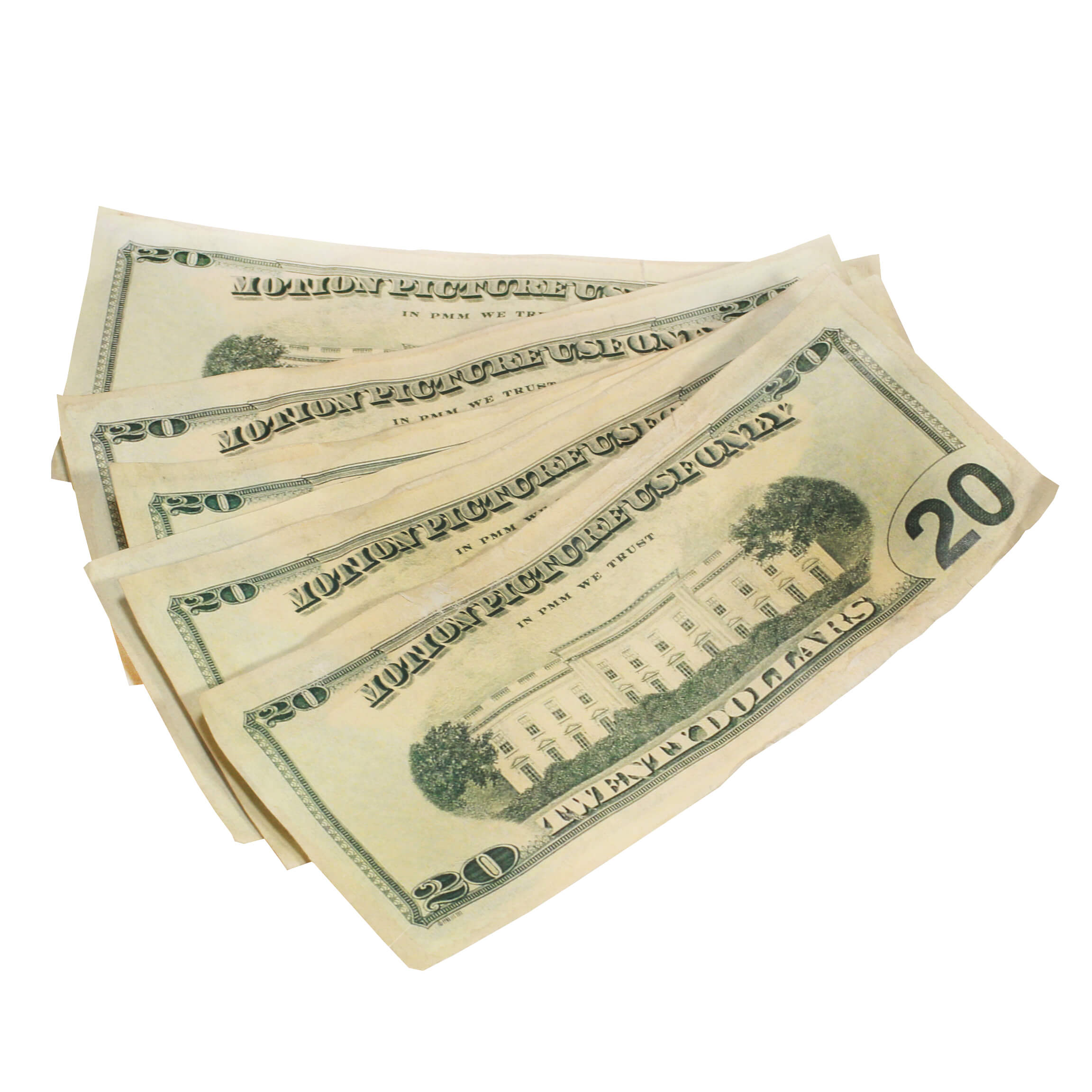 New Series $20 Aged $2,000 Full Print Fat Fold - Prop Movie Money