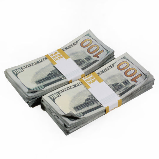New Style $100s Aged $20,000 Full Print Package - Prop Movie Money