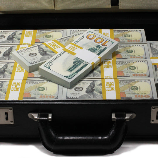 New Style $500,000 Blank Filler Prop Money Briefcase - Prop Movie Money