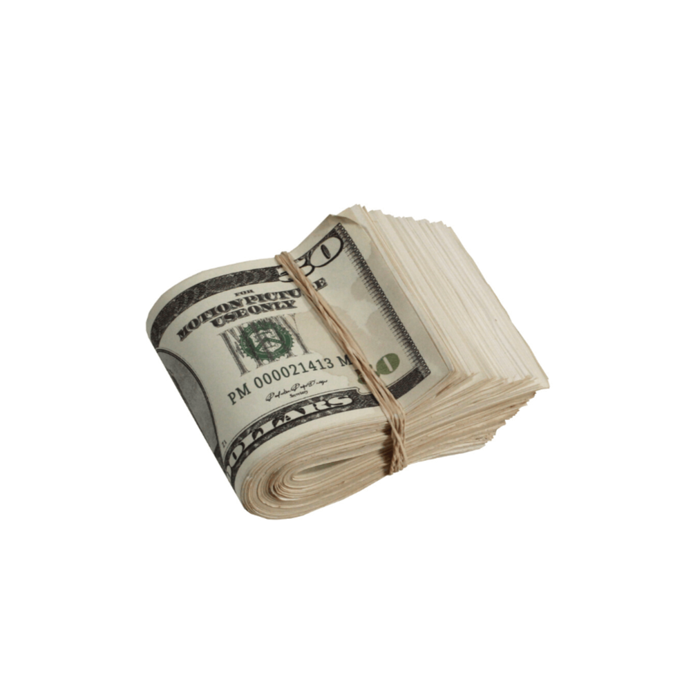 2000 Series $25,000 Aged Full Print Fold Prop Money Bundle - Prop Movie Money