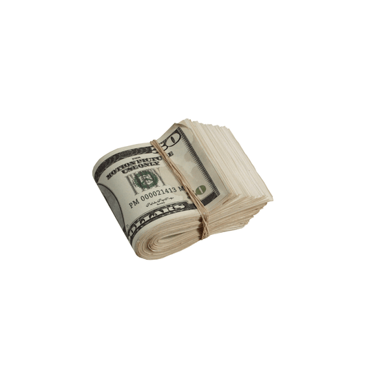 2000 Series Mix $15,000 Aged Full Print Fold Prop Money Bundle - Prop Movie Money