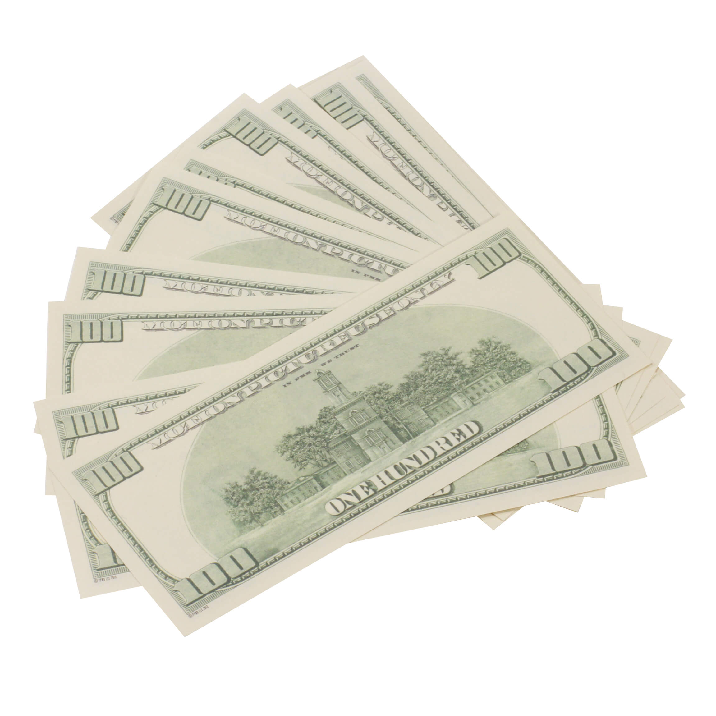 2000 Series $100,000 Full Print Fold Bundle - Prop Movie Money