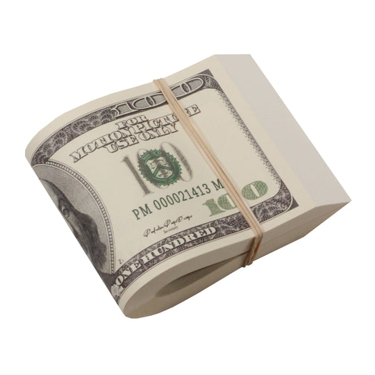 2000 Series $10,000 Blank Filler Fat Fold - Prop Movie Money