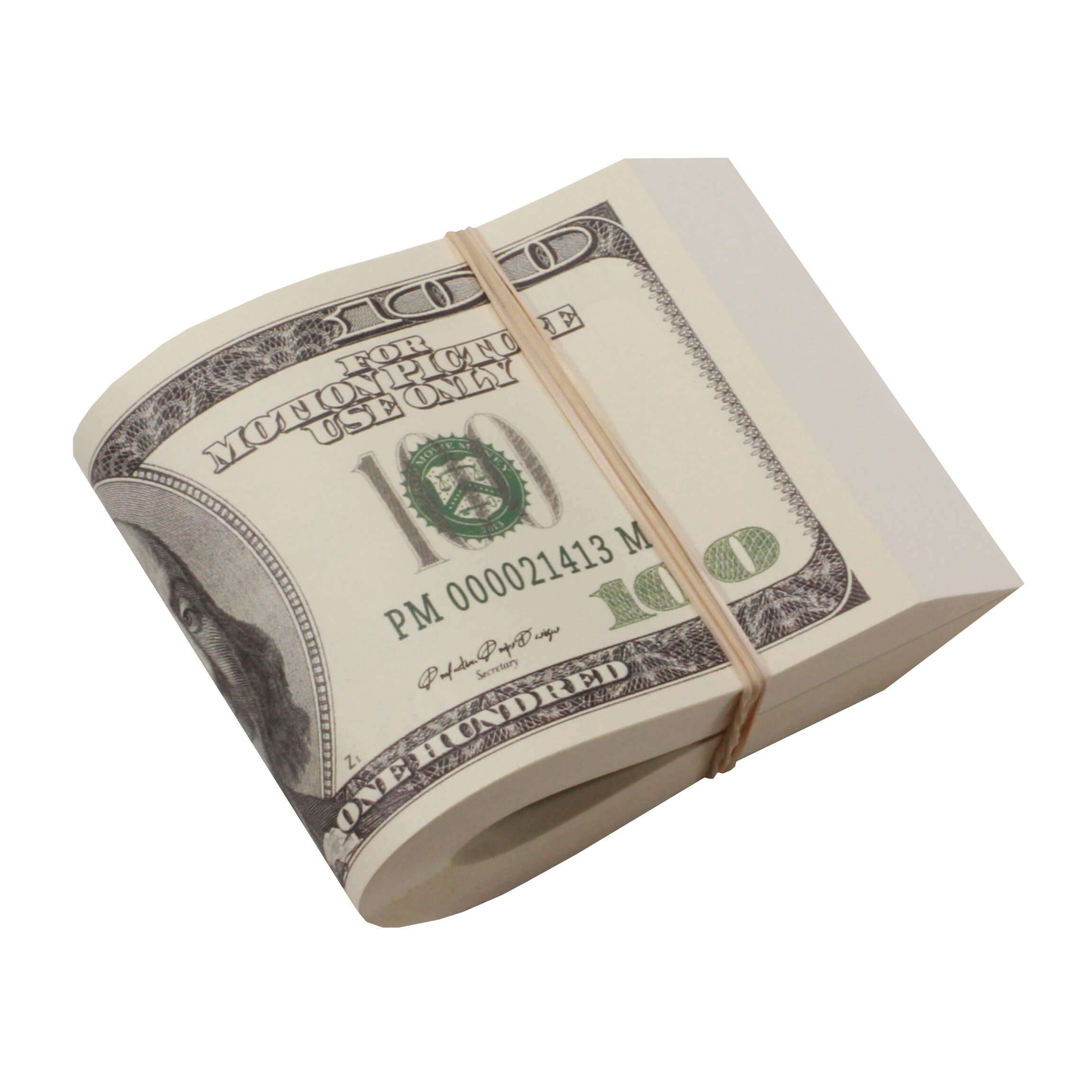 2000 Series $100,000 Full Print Fold Bundle - Prop Movie Money