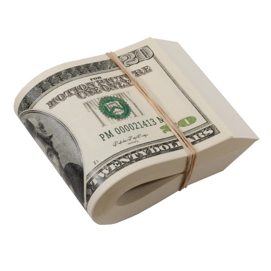 2000 Series $10,000 Full Print Fold Bundle - Prop Movie Money