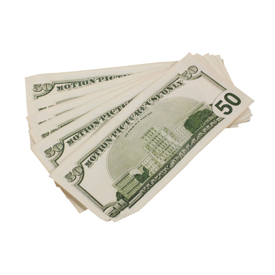2000 Series $25,000 Aged Full Print Fold Prop Money Bundle - Prop Movie Money