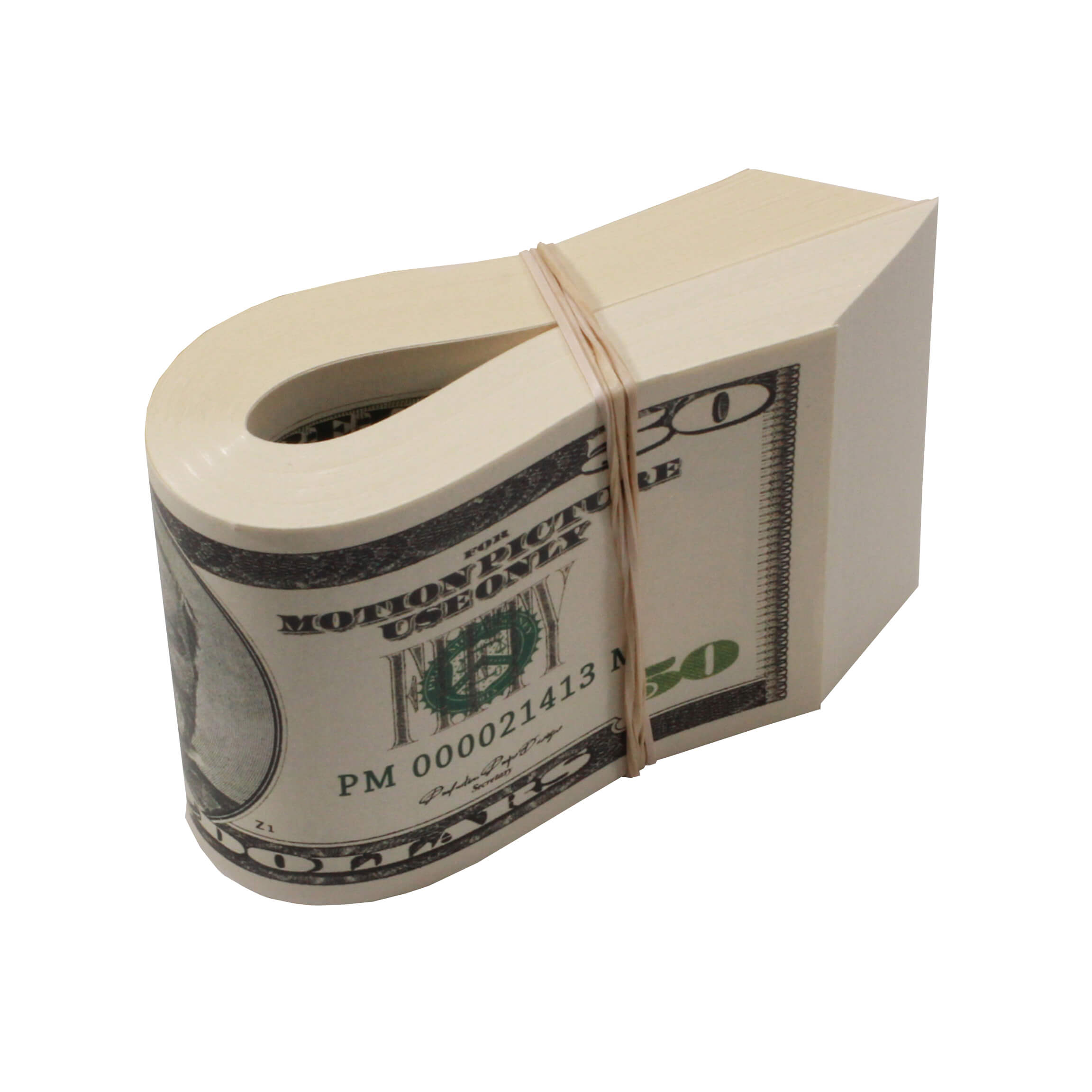 2000 Series $5,000 Blank Filler Fat Fold - Prop Movie Money