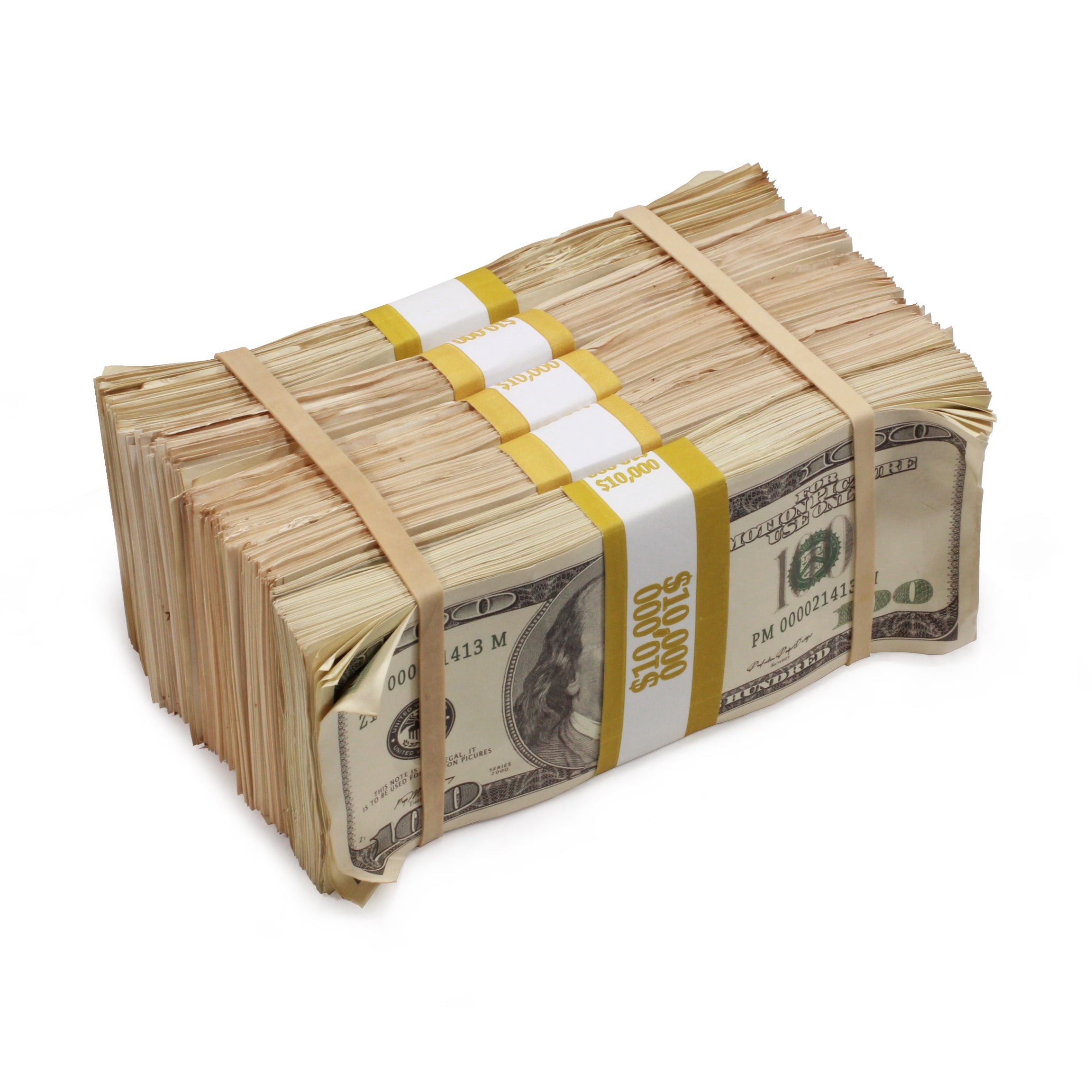 2000 Series $100s Aged $50,000 Blank Filler Prop Money Package - Prop Movie Money