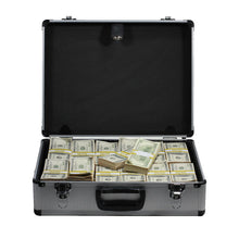 Load image into Gallery viewer, 2000 Series $750,000 Aged Blank Filler Stacks with Silver Aluminum Case - Prop Movie Money