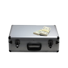 Load image into Gallery viewer, 2000 Series $750,000 Aged Blank Filler Stacks with Silver Aluminum Case - Prop Movie Money