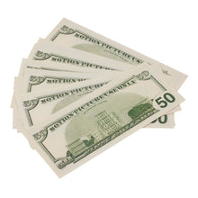 Load image into Gallery viewer, 2000 Series $50 Full Print Prop Money Stack - Prop Movie Money