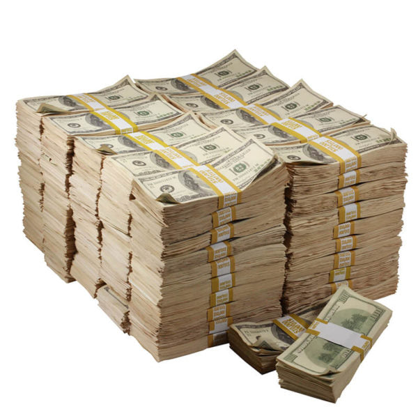 2000 Series $1,000,000 Aged Blank Filler Prop Money Bundle - Prop Movie Money