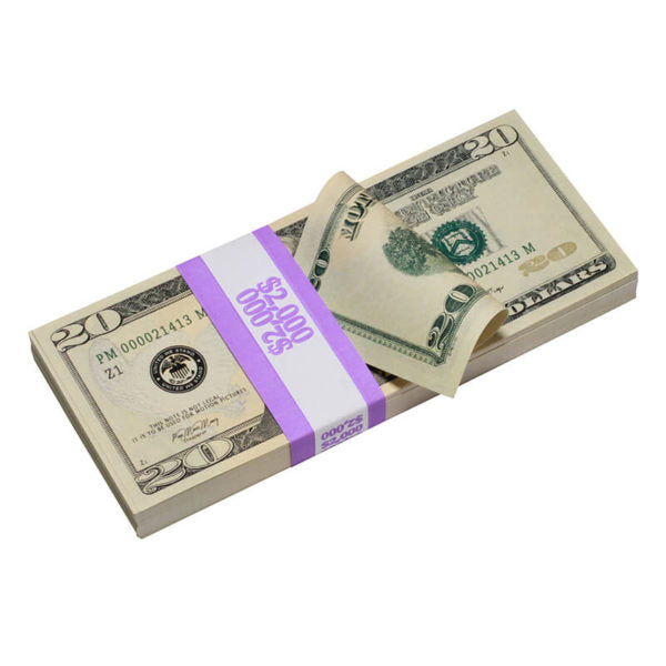 New Style $20s Full Print $10,000 Prop Money Package - Prop Movie Money