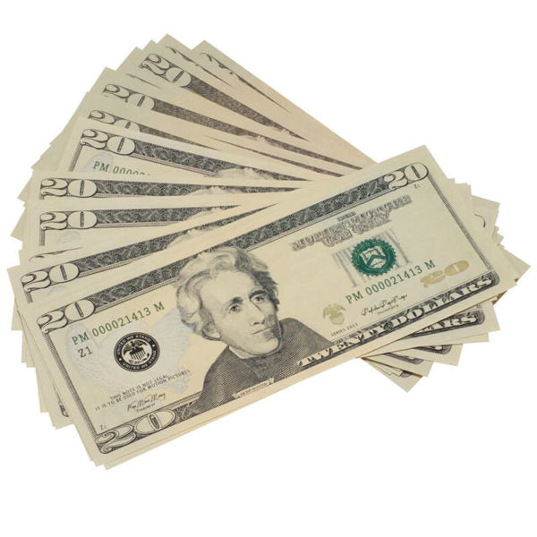 New Style $20s Full Print $10,000 Prop Money Package - Prop Movie Money