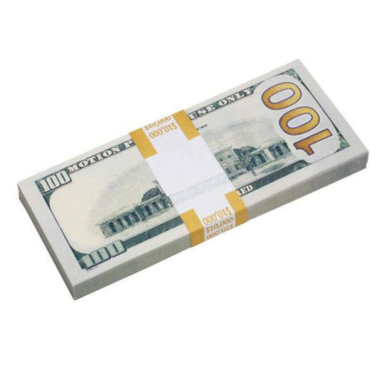 New Series $500,000 Blank Filler Prop Money Package - Prop Movie Money
