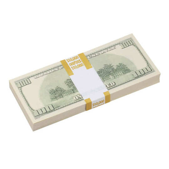 2000 Series $100,000  Blank Filler Prop Money Bundle - Prop Movie Money