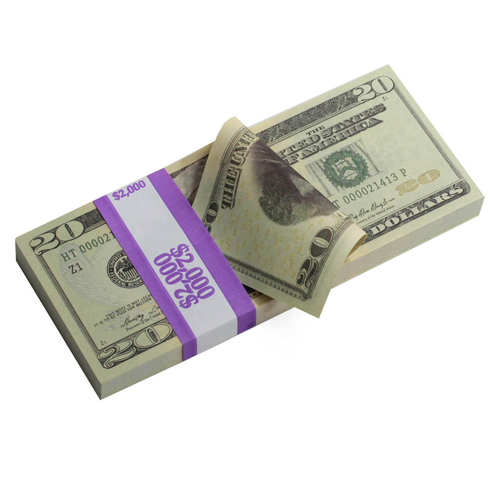 Harriet Tubman $20s x 100 Full Print Commemorative Bills - Prop Movie Money