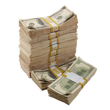 Load image into Gallery viewer, 2000 Series $100,000 Aged Blank Filler Prop Money Bundle - Prop Movie Money