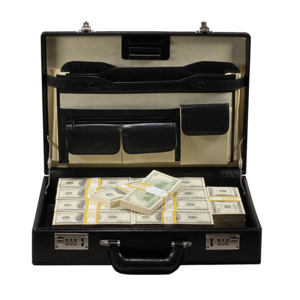 2000 Series $500,000 Blank Filler Prop Money Briefcase - Prop Movie Money
