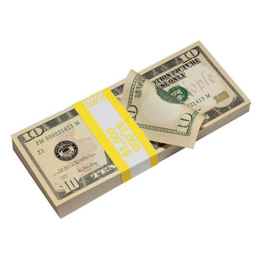 New Style $10 Full Print Prop Money Stack - Prop Movie Money