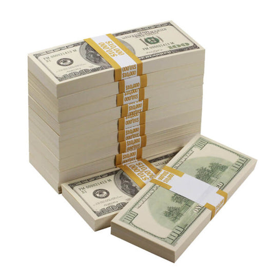 2000 Series $100,000 Full Print Prop Money Bundle - Prop Movie Money