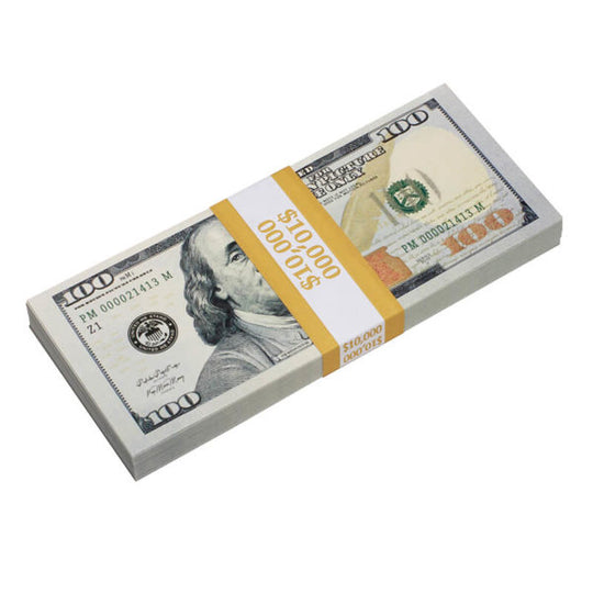 New Style $100,000 Blank Filler Prop Money Package - Prop Movie Money