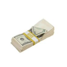 Load image into Gallery viewer, 2000 Series $100,000 Aged Blank Filler Stacks with Money Bag - Prop Movie Money
