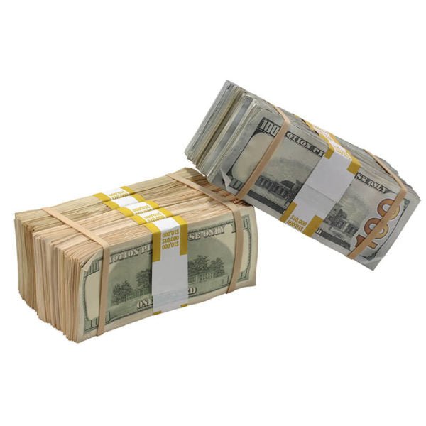 Mixed Series $100,000 Aged Full Print Prop Money Package - Prop Movie Money